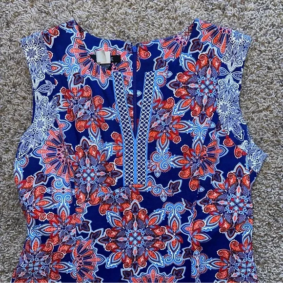 Adorn Adorable Bold Printed Mini Dress V Neck Short Sleeveless XL - Picture 4 of 9